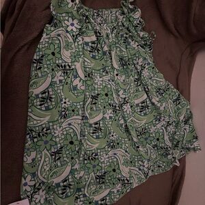 Green Floral Patterned tank top